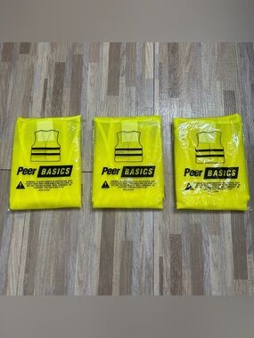 Peer Basics High-Visibility Safety Vest - Neon Yellow (Set of 3)